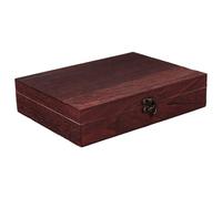 SUPVOX 1pieza Caja de Almacenamiento de Madera Maciza Vintage con Cierre de Hebilla Diseño Simple y Resistente para Organizar Joyas Dulces y Objetos Pequeños el Hogar