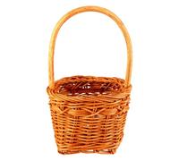 SUPVOX 1pieza Cesta Cuadrada de Ratán para Flores Mini Cesta de Almacenamiento Multifuncional Contenedor Natural para Flores Artificiales y Reales Decoración para Bodas y Hogar