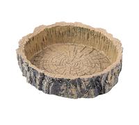 SUPVOX 1pieza Cuenco para Reptiles De Resina Plato Forma De Tronco De Árbol para Comida y Agua para Tortuga y Lizard Marrón Oscuro