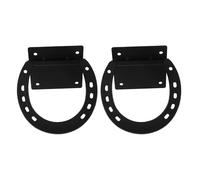 SUPVOX 2 Anillas Metálicas Negras para Atar Caballos 11x12,5x5,5 Cm con Tornillos Anillo de Amarre Cruzado Antitirón Multiusos para Establos y Suministros Ecuestres