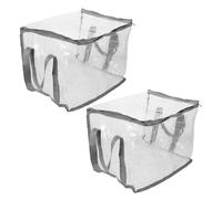 SUPVOX 2 bolsas transparentes para guardar libros - Caja portátil e impermeable para documentos - Contenedor plegable de plástico transparente para armario, ropa o artículos diversos (ideal para el