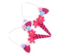 SUPVOX 2 Diademas Con Orejas De Unicornio Diademas Para El Pelo Diadema De Unicornio Con Flores Diadema Roja Para La Cabeza