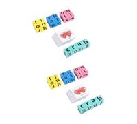 SUPVOX 2 Juegos De Bloques De Construcción Rompecabezas Juguete Juego De Cognición del Alfabeto Juegos De Aprendizaje Temprano Juego De Combinación De Letras Tarjetas De Palabras