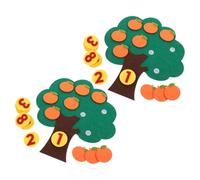 SUPVOX 2 Juegos Juguetes Educativos de Matemáticas Árbol de Naranjas de Fieltro para Preescolar Interactivo Desarrollo de Habilidades Numéricas para Educación Temprana Casa y Jardín