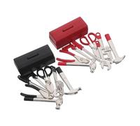 SUPVOX 2 Juegos Mini Toolbox para Casa de Muñecas Herramientas Miniatura Detalladas con Martillo Llave Destornillador y Alicates Caja para Decoración de Paisajes Miniatura