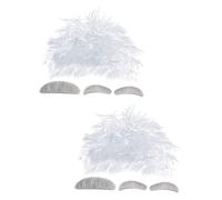 SUPVOX 2 Juegos Peluca Blanca de Científico para Cosplay Conjunto de Peluca y Barba Accesorios de Disfraces para Fiestas de Halloween