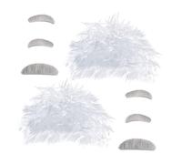 SUPVOX 2 Juegos Peluca para Cosplay Conjunto de Peluca Barba y Cejas Accesorio de Disfraz para Adultos Científico
