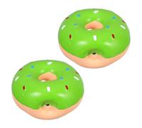 SUPVOX 2 Juguetes Chirriantes con Sonido De Donut para Perros De Látex para Cachorros para Masticar con Forma De Dona Color Verde Claro
