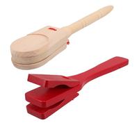 SUPVOX 2 juguetes de percusión de madera: castañuelas portátiles y bonitas - Instrumento musical con aplausos - Juguetes rítmicos para niños - Educación musical