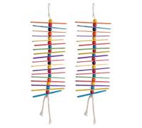 SUPVOX 2 palitos apilables de Colores arcoíris para Masticar a los pájaros - Juguete de forrajeo para periquitos, cotorras y cacatúas - Enriquecimiento para Loros