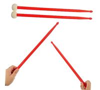 SUPVOX 2 Pares Palillo De Tambor Baquetas Para Principiantes Baquetas De Bolsa De Baquetas Amortiguadores De Tambor Cepillos De Tambor Cabeza Doble 5a Tambor De Percusión Sintió