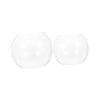 SUPVOX 2 Piezas Acuario de Plástico Transparente para Escritorio Diseño Único Redondo de Pequeño y Mediano Tanque Decorativo para Peces y Tortugas para Sala de Estar y Oficina