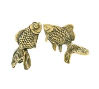 SUPVOX 2 Piezas Adorno de Peces de Latón Antiguo para Decoración Feng Shui Escultura de Fortuna y Abundancia para Hogar y Oficina