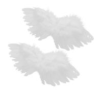 SUPVOX 2 Piezas Alas de Ángel para Muñecas Blancas Decorativas para Manualidades y Cosplay Accesorio con Correas Delicadas para Disfraces Infantiles y Proyectos Creativos