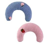 SUPVOX 2 Piezas Almohadas para Mascotas Cojines Suaves Forma de Media Rosquilla para Gatos y Perros Pequeños Soporte de Cuello para Cachorros y Gatitos Almohadillas Lavables para Descanso