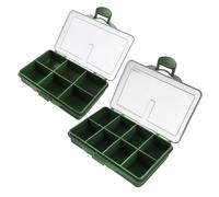 SUPVOX 2 Piezas Caja de Pesca Multifuncional de Plástico PE con Tapa Transparente y Compartimentos Organizador de Aparejos y Señuelos Resistente y Ecológica de Unidades Verde