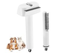 SUPVOX 2 piezas Cepillo para Mascotas Multifuncional con Peine Desenredante Ergonomía para Gatos y Perros Eliminador de Pelo Suelto y Desenredante Resistente