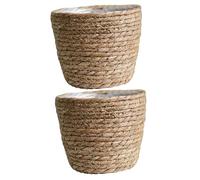 SUPVOX 2 Piezas Cesta de Flores Tejida Interior cestas almacenaje Cesta almacenaje cestos almacenaje Tapa Maceta de Cesta Tejida para Planta Canasta de Flores el plastico Light Brown