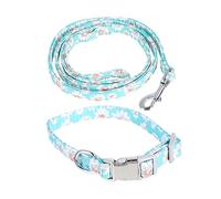 SUPVOX 2 Piezas Collar para Mascotas Metálico con Doble Capa y Correa de Tracción para Perro Diseño Estampado Duradero y Cómodo de S para Exteriores