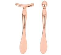 SUPVOX 2 Piezas Cuchara de Maquillaje en Forma de T, Rodillo Antiarrugas para Ojos, Aleación de Zinc, 10cm, Set, para Masaje Ocular y Aplicación de Cosméticos, Mujeres