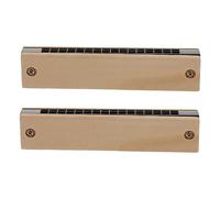 SUPVOX 2 Piezas Cuerpo Hamonica Armónica De Metal Instrumento De Órgano Bucal Organillo Musical Armónica Portátil Armónica De Madera Pequeño Instrumento Niño Música Abdominales