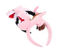 SUPVOX 2 Piezas Cute Animal Headbands Plush Shark Dinosaur Hair Hoops For Party Zoo Theme Cosplay Role-playing Accessories Fun Headwear