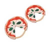 SUPVOX 2 Piezas Disco Volador para Mascotas En Forma De Pizza De Cuerda De Algodón Resistente a Mordeduras Juguete De Entrenamiento Interactivo para Perros Al Aire Libre