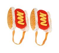 SUPVOX 2 Piezas Disfraz Perro Hamburguesa S Ropa Divertida para Mascotas Pijama Cálido de Algodón para Perros y Gatos Pequeños Traje Halloween Otoño Invierno