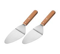 SUPVOX 2 piezas Espátula para Pizza de Inoxidable con Mango Ergonómico Pala Triangular Resistente para Servir Postres y Pizzas para Diario Cocina y Restaurante