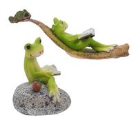 SUPVOX 2 Piezas Figuras de de Resina con Pose de Lectura Decoraciones Resistentes para Acuarios Jardín Escritorio y Hogar Adornos Compactos y Creativos para Estanques y Estanterías