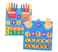 SUPVOX 2 Piezas Juguete Educativo de Fieltro para Aprendizaje Matemático Tablero Sensorial Portátil de Tela No Tejida Desarrollo Motriz y Cognitivo para Preescolares Actividades y Resta