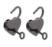 SUPVOX 2 Piezas Mini Candado de Corazón Negro para Bolso y Cuadernos, con Llave y Protección Sólida, Adecuado para Escuela y Viajes en Estilo Vintage y Decorativo