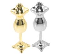 SUPVOX 2 Piezas Mini Soporte de Modelo de Percha Miniatura Mostrar Estante pequeño muñecas Modelo de maniquí Vestido Forma maniquí Mini maniquí Mini Perchero Mini Forma de Vestir aleación