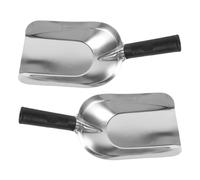 SUPVOX 2 Piezas Pala de Jardinería Multiusos de Acero Inoxidable | Cuchara Forjada Pieza, Mango Curvo Texturizado, Borde Frontal Redondeado, para Vivero y Suculentas