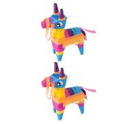 SUPVOX 2 piezas Piñata Artesanal Forma de Burro para Fiesta Cinco de Mayo Decoración para Cumpleaños Temáticos Juguete para Romper y Rellenar con Dulces