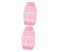 SUPVOX 2 Piezas Ropa para Perros Ropa de Disfraz de Navidad para Perros suéter para Perros favores de la Fiesta de Navidad del Perro suéter Tejido suéter de Cuello Alto Rosa