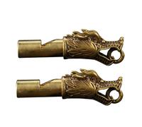 SUPVOX 2 piezas Silbato de Latón Cabeza de Dragón de Llavero Silbatos de Emergencia para Supervivencia Camping y Árbitros Sonido Fuerte Ligero y Duradero