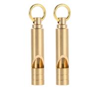 SUPVOX 2 Piezas Silbato De Latón Retro Silbato Árbitro Y Supervivencia para Actividades Al Aire Libre Emergencias Y Seguridad Llavero Compacto Y Resistente