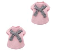 SUPVOX 2 Piezas Suéter para Mascotas Traje De para Perros Suéteres para Perros Pequeños Suéter De Cachorro Ropa Abrigada para Mascotas Ropa De Fiesta para Perros Rosa