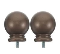 SUPVOX 2 Piezas Tapas de Extremo de Varilla Redondas Marrón Claro para Barras de Cortina, Remates Decorativos de Plástico para Dormitorio y Sala, Accesorios para Cortinas Modernas y