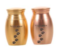 SUPVOX 2 Piezas Urnas de Cremación para Mascotas Pequeñas Caja de Metal con Diseño de Pata Almacenamiento para Cenizas Pelo y Dientes de Urnas Conmemorativas para Cachorros Duraderas y
