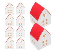 SUPVOX 20 Cajas de Cartón Hechas a Mano con Forma de Vivienda Roja, Ideales para Guardar Dulces en Bodas y Fiestas de Cumpleaños, Hechas de Papel con Diseño Delicado y Festivo