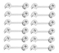 SUPVOX 20 Juegos de Herrajes de Leva para Muebles, Conectores de Doble Cabeza de 48 Mm en Zinc, Kit de Fijación Excéntrica para Armarios y Cajones, Accesorios Resistentes