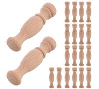 SUPVOX 20 Remates de Madera Maciza para Decoración de Escaleras Interiores y Vinotecas, Pilares Romanos Tallados 7.2x1.8 Cm, Husillos Decorativos para Barandillas y Manualidades