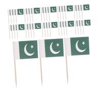 SUPVOX 200 Piezas Banderas de Pakistán Palillos de Madera Mini Banderas para Cócteles Pinchos para Ensaladas y Aperitivos Decoraciones Versátiles para Fiestas y Postres