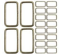 SUPVOX 20pcs Metal Rectangle Buckle Webbing Belts Buckle for Purse Bag Suspenders Making DIY Accessories 32 * 16 * 2.8mm (Bronze)