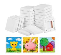 SUPVOX 24 Paneles Lienzo para Pintura al Óleo, Marcos de Lienzo Estirado de Algodón, Mini Bastidores para Arte Diy, Tableros Vacíos para Pintar, Uso Artístico y Manualidades