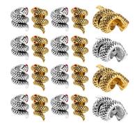 SUPVOX 24 Piezas de Cuentas de Serpiente de Metal Antiguas para Pulseras DIY Dijes de Serpiente Ojos Rojos Tono Dorado y Plateado Accesorios Versátiles para Joyería Artesanal y