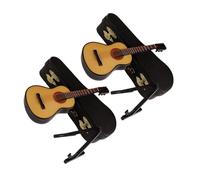 SUPVOX 2juegos Adornos De Mini Guitarras De Madera Modelo De Mini Guitarra Soporte Instrumento Musical Miniatura Para Decoración Del Hogar Obsequio Para Graduación De Música Accesorios