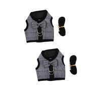 SUPVOX 2juegos Arnés y Correa para Conejos De Chaleco Estilo Gentleman Traje Decorativo y Correa para Pequeñas Mascotas Transpirable y Cómodo